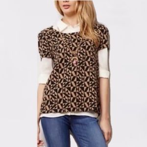 Anthropologie: Postmark Short Sleeve Blouse Textured Fabric. EUC